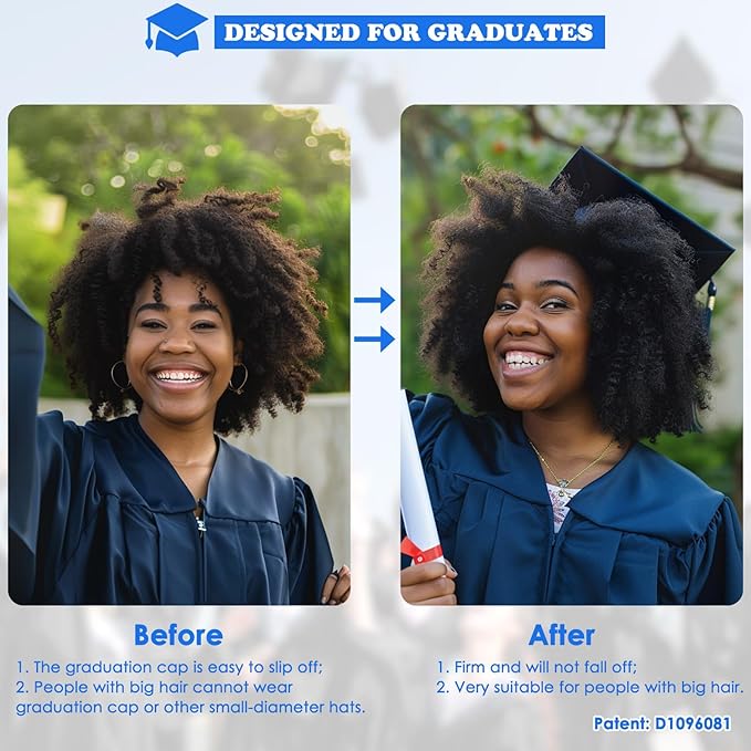 2 Pcs Graduation Cap Headband, Anti-fall Firm Hair Band for Graduation Cap, Graduation Gifts Hat Insert Accessories for Graduates, Students, Women
