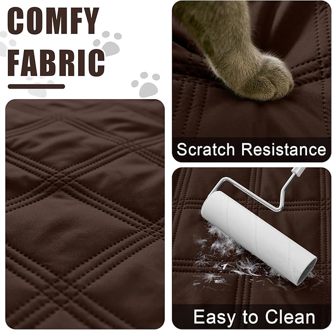 Smiry Waterproof Dog Bed Cover Blanket 30x70, Soft Reversible Pet Blanket, Washable Leakproof Cats Dogs Couch Cover for Sofa, Couch, Furniture, Chocolate/Beige