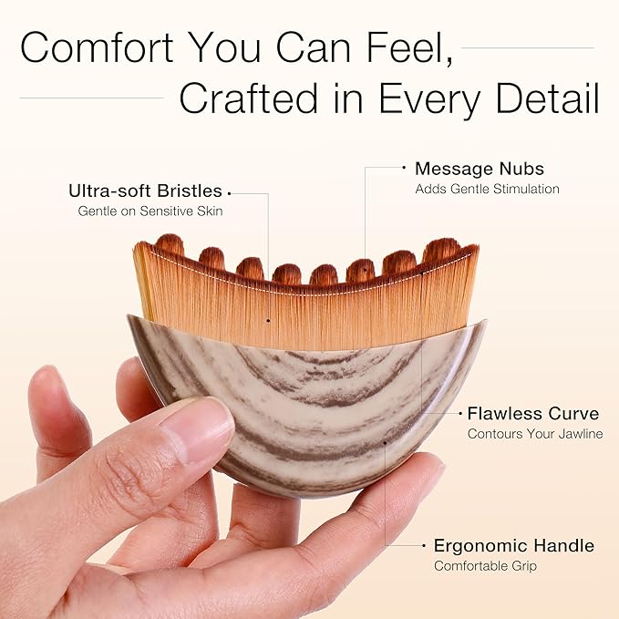 Lymphatic Contour Face Brush for Lymphatic Drainage,Dry Lymphatic Drainage Massager,Ergonomically Designed to Fit The Skin Precisely 2-Packs