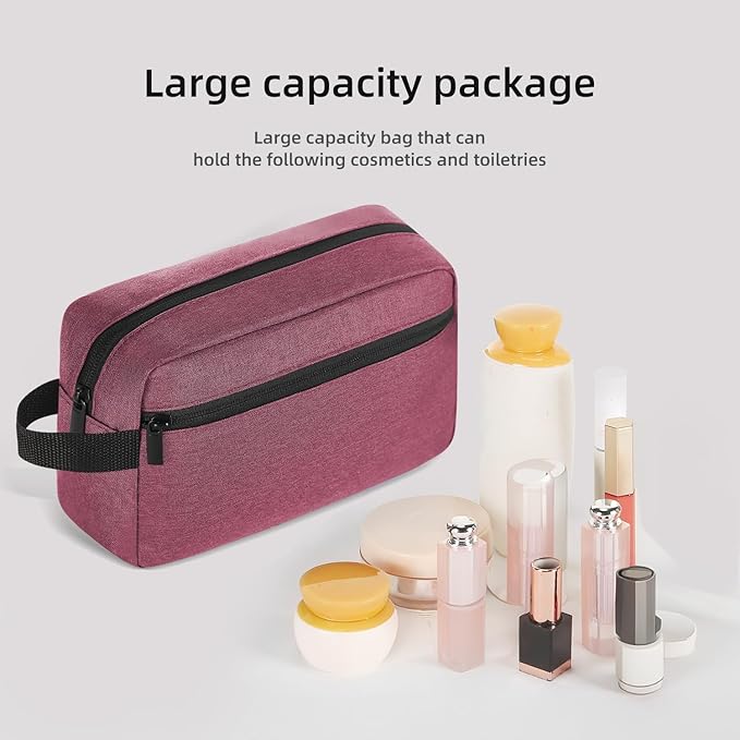 Travel Toiletry bag Toiletry bag for women men Hanging Cosmetic bag Travel accessories for Women Men (Purplish red)