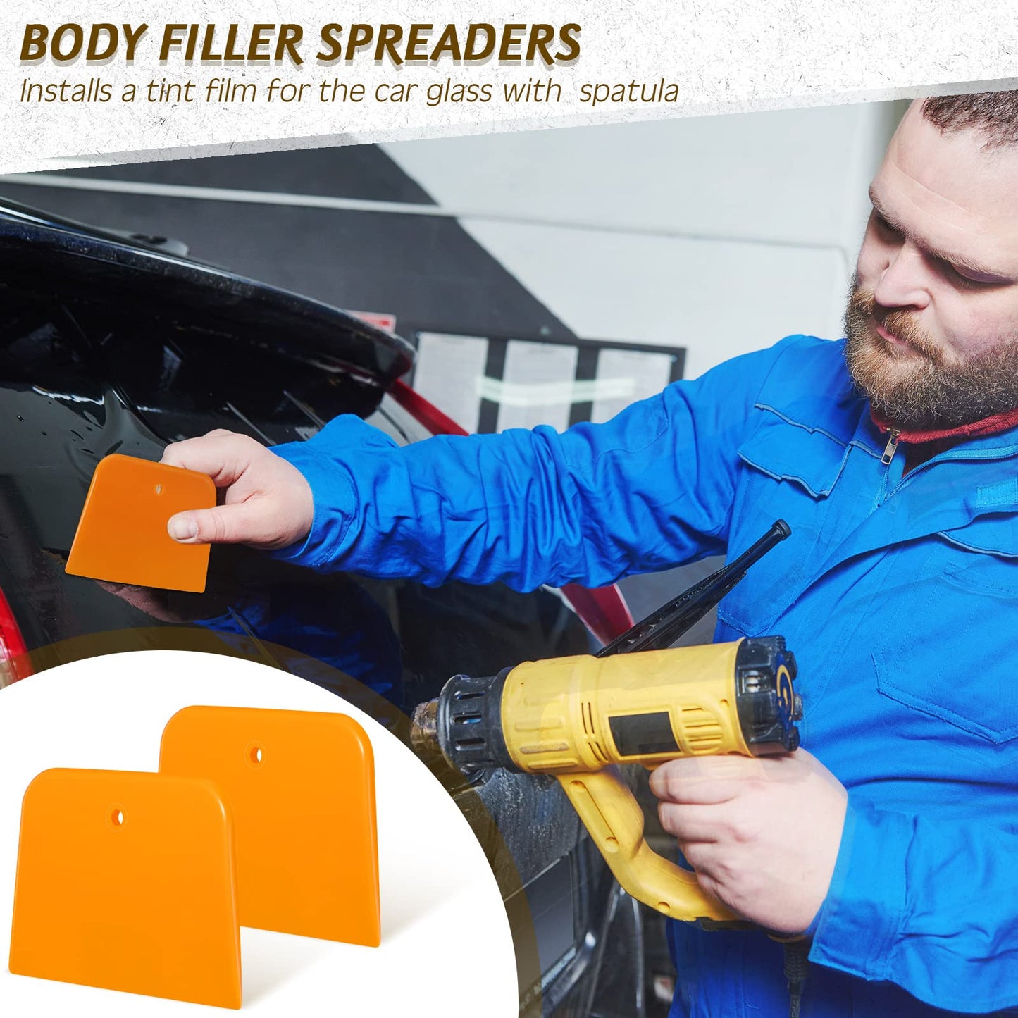 Frienda 60 Pcs Body Filler Spreaders Plastic Tools for Automotive Applying Putties Glazes Caulks and Paint (3.5 x 2.6 x 3.9 in)