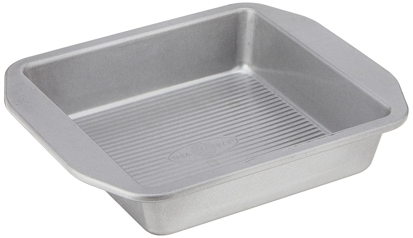 USA Pan 12-Cup Muffin Pan and 8-Inch Square Cake Pan Aluminized Steel Bakeware Set