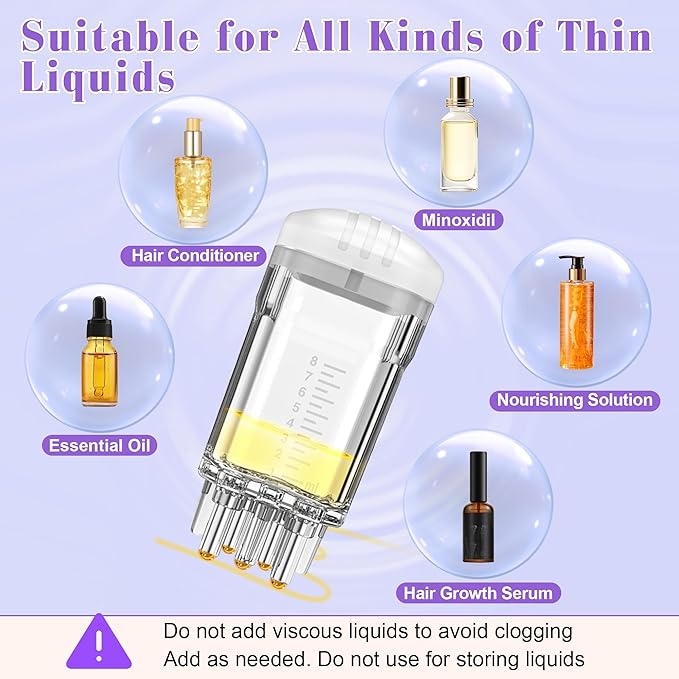2 PCS Minoxidil Applicators with Cleaning Brush and Dropper, Anglecai Scalp Applicator Comb for Hair Oil Applicator Brush, Minoxidil Brushes for Scalp Applicator Comb for Hair Growth (White+Purple)