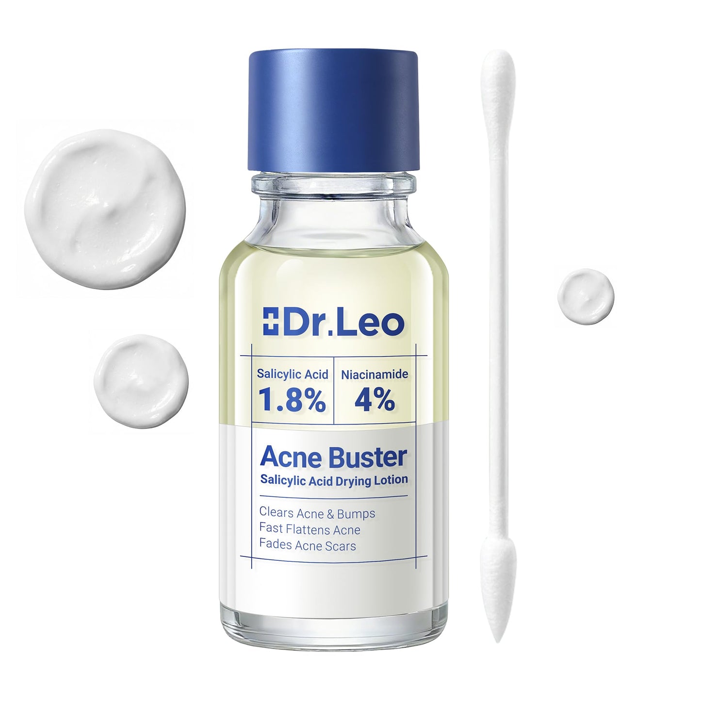 Dr.Leo 1.8% Salicylic Acid Spot Serum, Acne drying lotion Treatment for Acne-Prone Sensitive Skin | Niacinamide, Fast Pimple Relief, Fades Acne Marks, Overnight & Period Breakouts, 0.34 fl oz (20 ml)