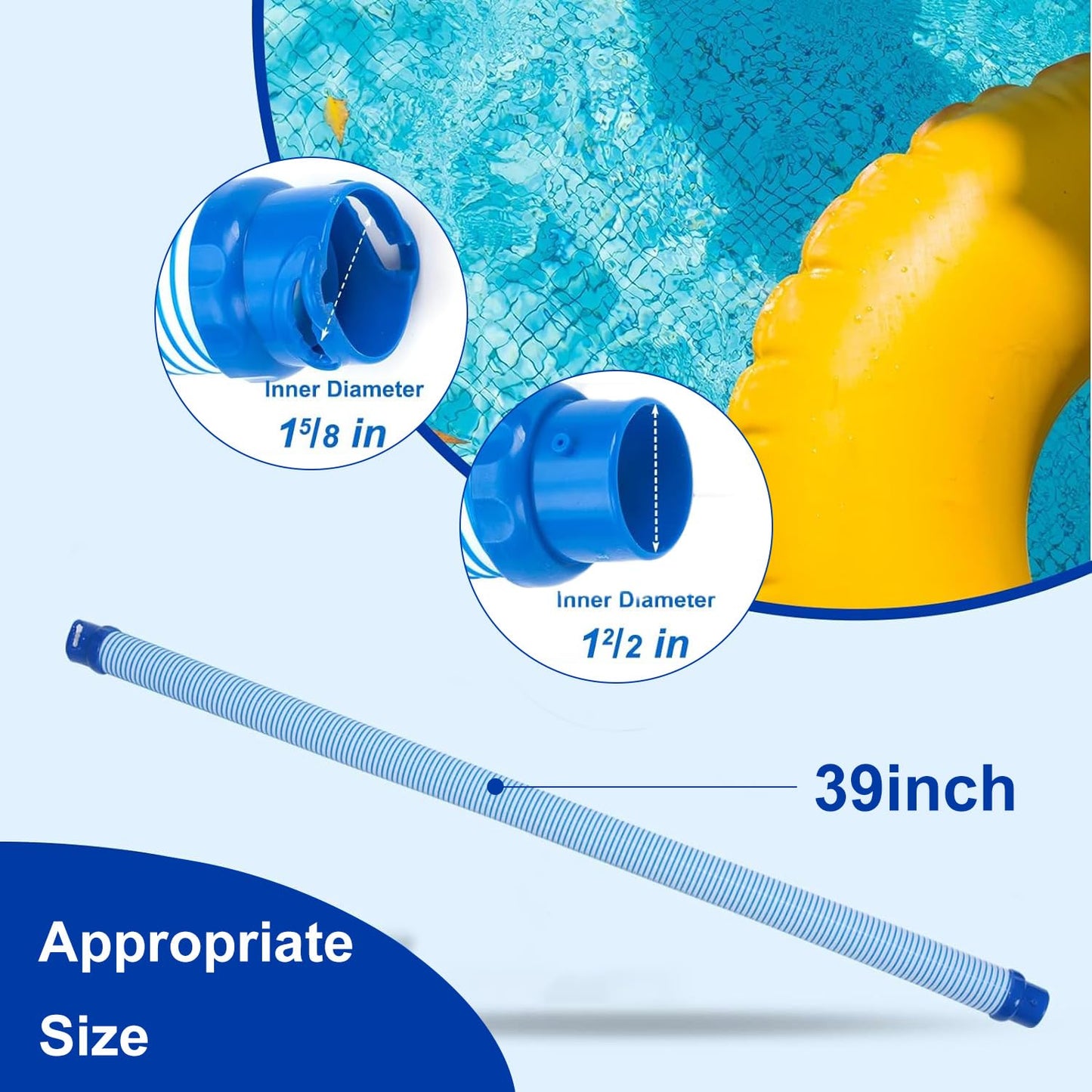 6 Pack Pool Cleaner Hose Replacement Kit for Mx6 Mx8,R0527700 Pool Vacuum Twist Lock Hose Replacement Parts,Single length 39 inches (6pack) (6ppack-1)