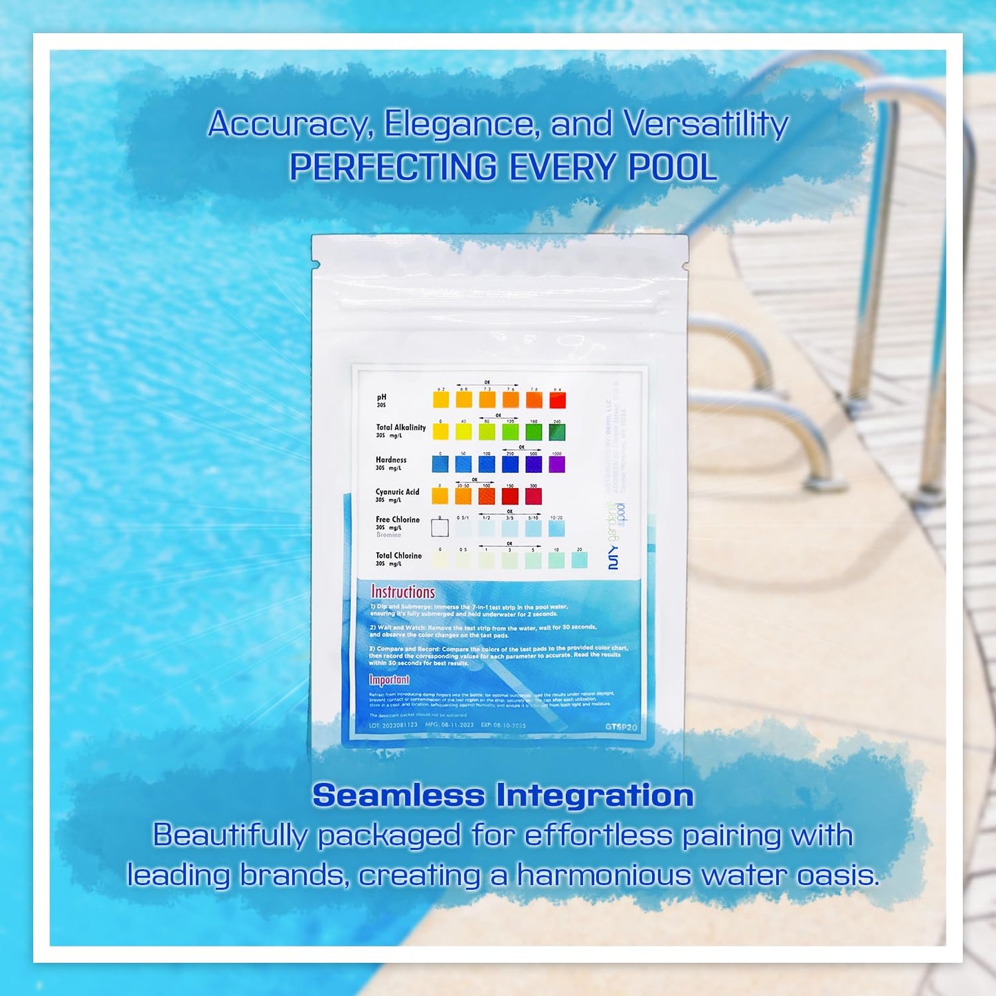 Sirona Simply Hot Tub Care Kit: Waterline Cleaner, Oxidizer, Non-Chlorine Sanitizer with My Garden Pool 20 Ct. Test Strips & Scum Sponge Flower Oil-Absorbing Sponge for Hot Tubs and Pools