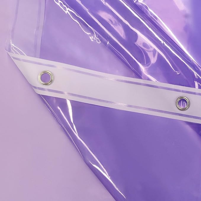 Barossa Design Shower Curtain Liner - Premium Clear Lavender PEVA Shower Liner with 3 Magnets and Metal Grommets, Waterproof Lightweight Standard Size Bathroom Curtains - Translucent Lavender