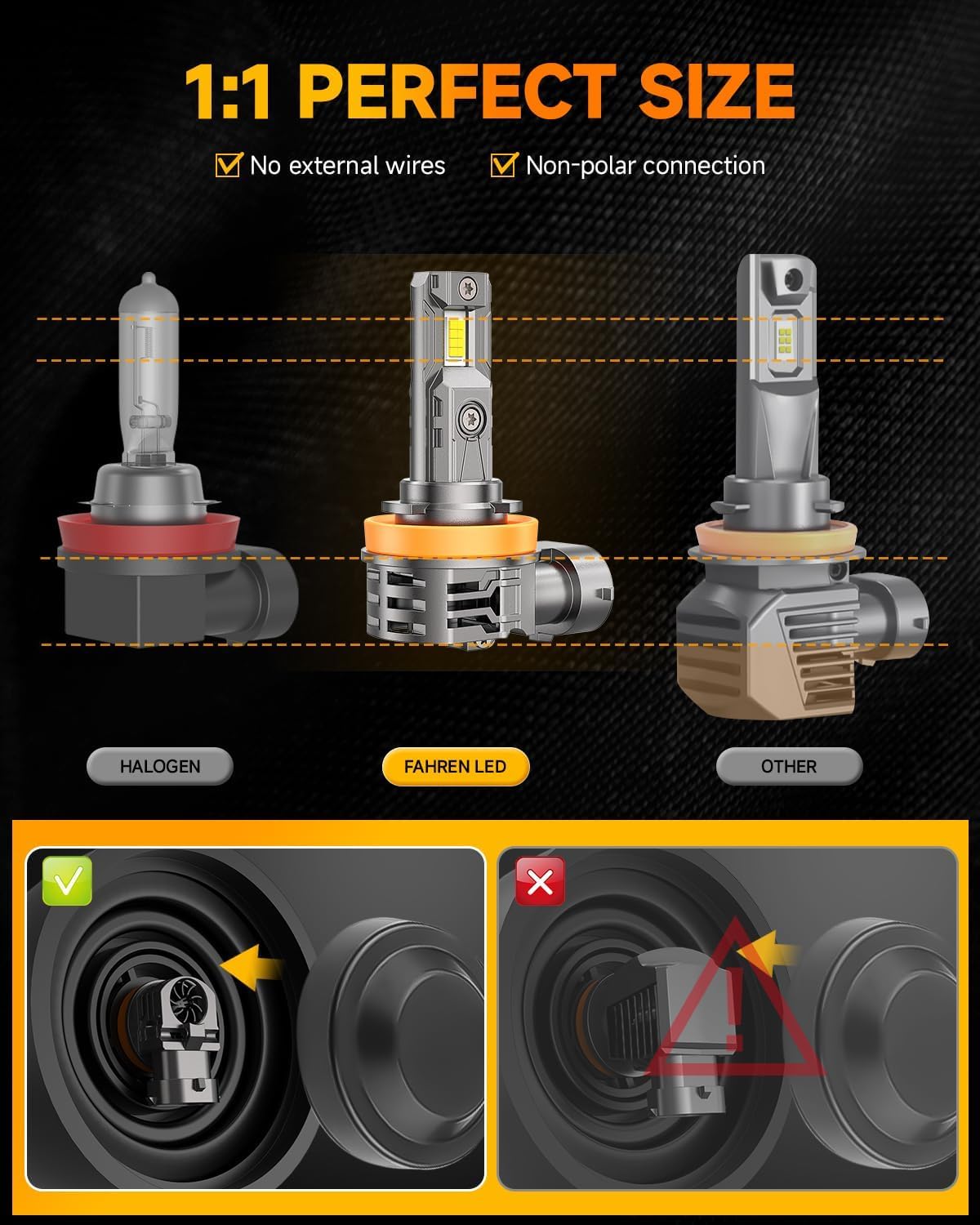 FAHREN 2026 Upgraded H11/H9/H8 9005/HB3 light Bulbs combo, 𝟏𝟏𝟎,𝟎𝟎𝟎𝐋𝐌 𝟏𝟐𝟎𝟎% Brighter 6500K with Cooling Fan H11 9005 Light Kits, 1.1 Mini Size H9 Bulb, CANBUS Ready Plug And Play, Pack Of 4