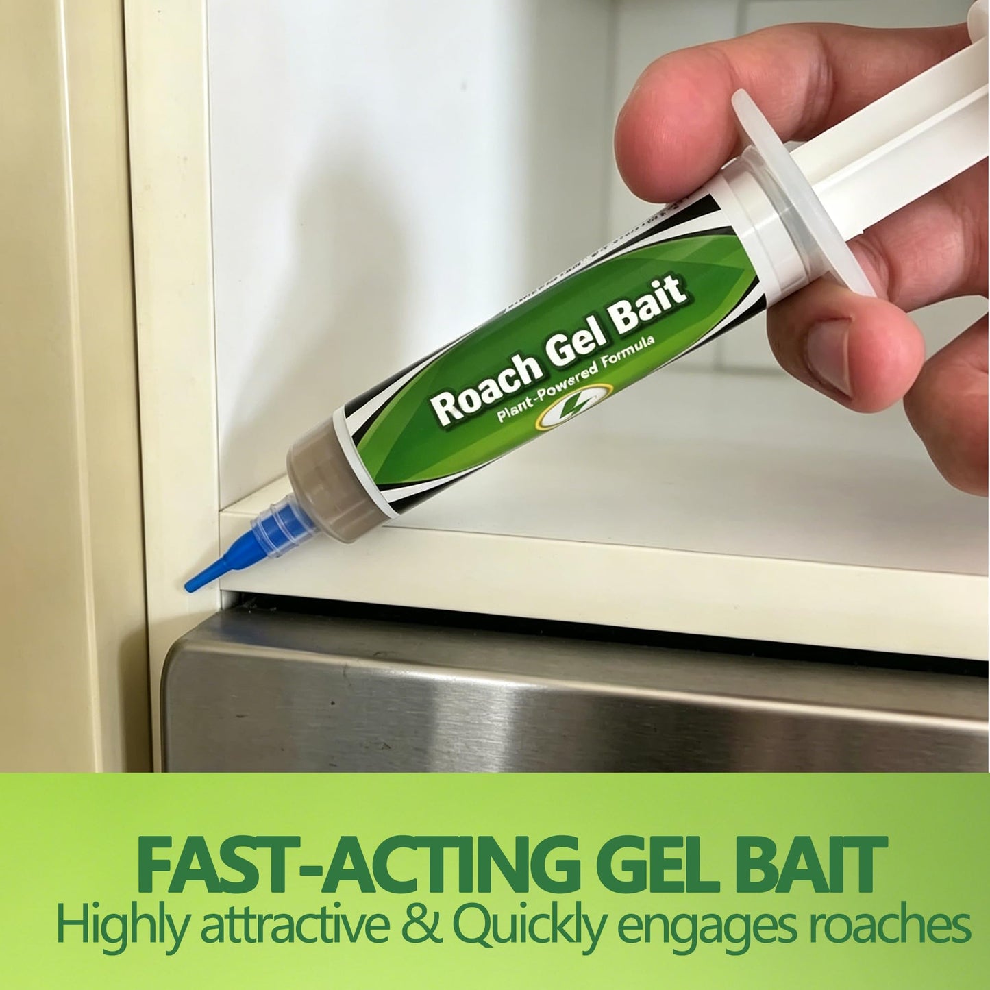 Cockroach Gel Bait Indoor (120g, 4×30g) – German Roach Bait for Kitchen Cabinets, Under Sink & Appliances – Precision Syringe Pest Control Solution