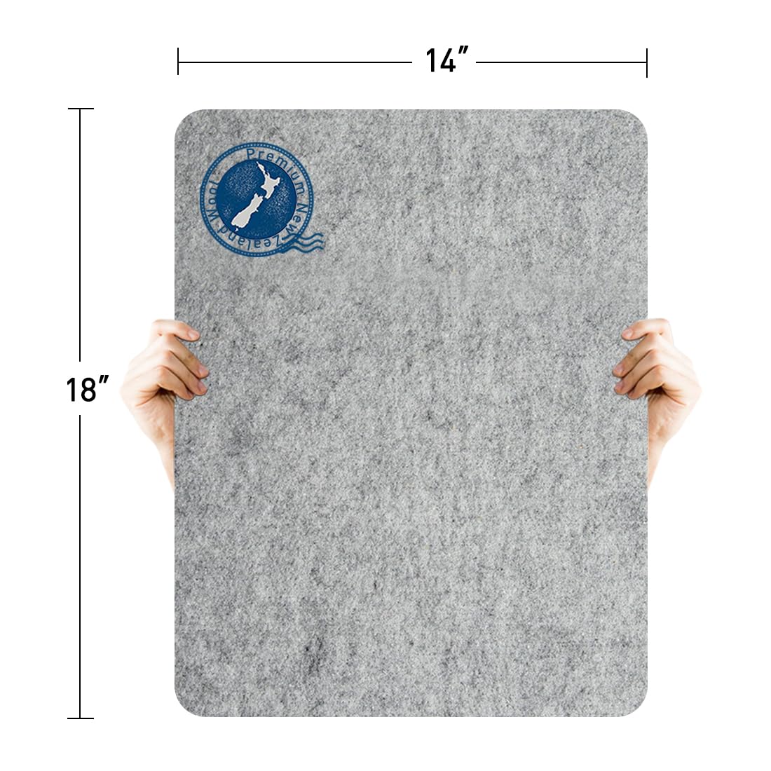 ZOMONETI 18" x 14" Wool Pressing Mat 100% New Zealand Felted Wool Ironing Mat Pad Blanket for Quilter, Sewing, Quilting Supplies and Notions