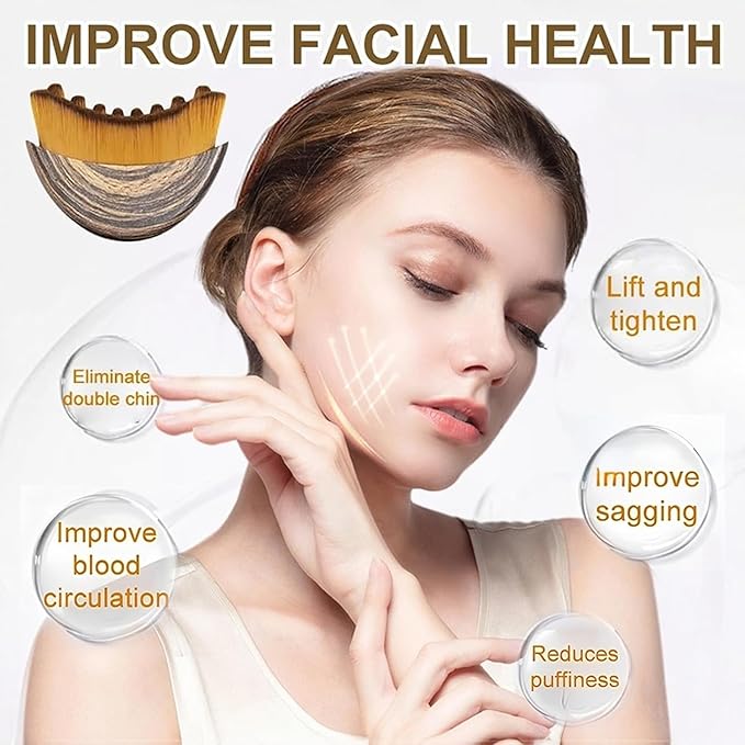 New Lymphatic Contour Face Brush - Dry Brushing Face Massager for Lymphatic Drainage, Chin & Jawline Sculpting - Ergonomic Skin Fit Design to Reduce Puffiness, Relieve Fatigue (3PCS)