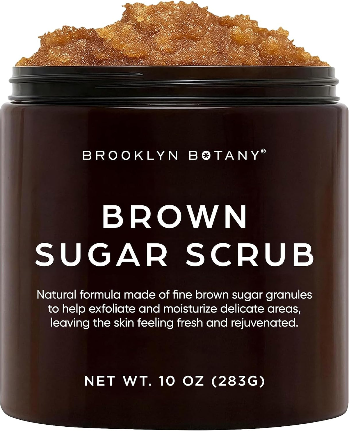 Brooklyn Botany Brown Sugar Body Scrub - Moisturizing and Exfoliating Body, Face, Hand, Foot Scrub - Fights Acne, Fine Lines & Wrinkles, Great Gifts For Women & Men - 10 oz