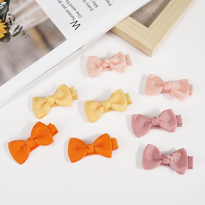 CÉLLOT Baby Hair Clips 40PCS Fully Lined Tiny 2" Hair Bows Alligator Clips for Infants and Toddlers in Pairs