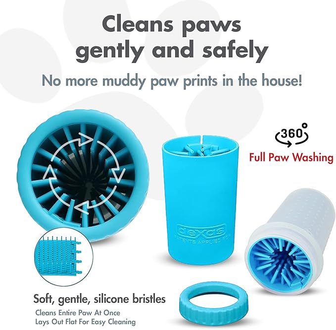 Dexas MudBuster Portable Dog Paw Cleaner, Medium, Blue - Premium Quality Pet Supplies and Accessories