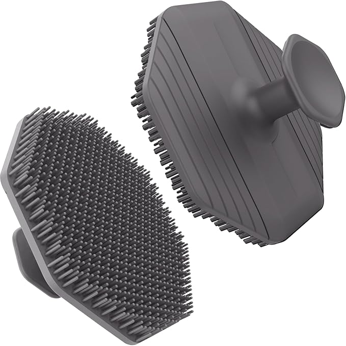 Face Scrubber,2 Pack Silicone Face Scrubber Brush for Women Men,Silicone Manual Facial Cleansing Brushes Scrubber,Suitable for All Skin Types,Face Exfoliating Cleaning Brush (Grey)