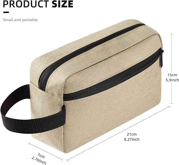 Travel Toiletry bag Toiletry bag for women men Hanging Cosmetic bag Travel accessories for Women Men (Khaki)