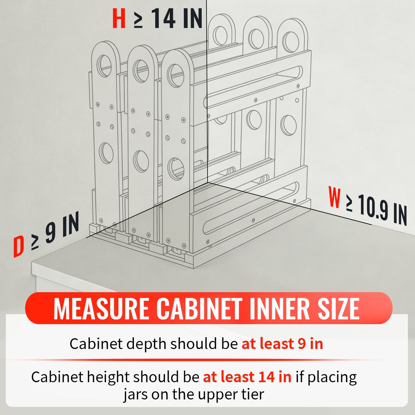 deepredcoast Pull Out Spice Rack Organizer for Cabinet Wide Slide Out Seasoning Rack Fits 2.1" Jars Large Capacity for Pantry Kitchen Cabinet 9" Deep Heavy Duty Easy Install