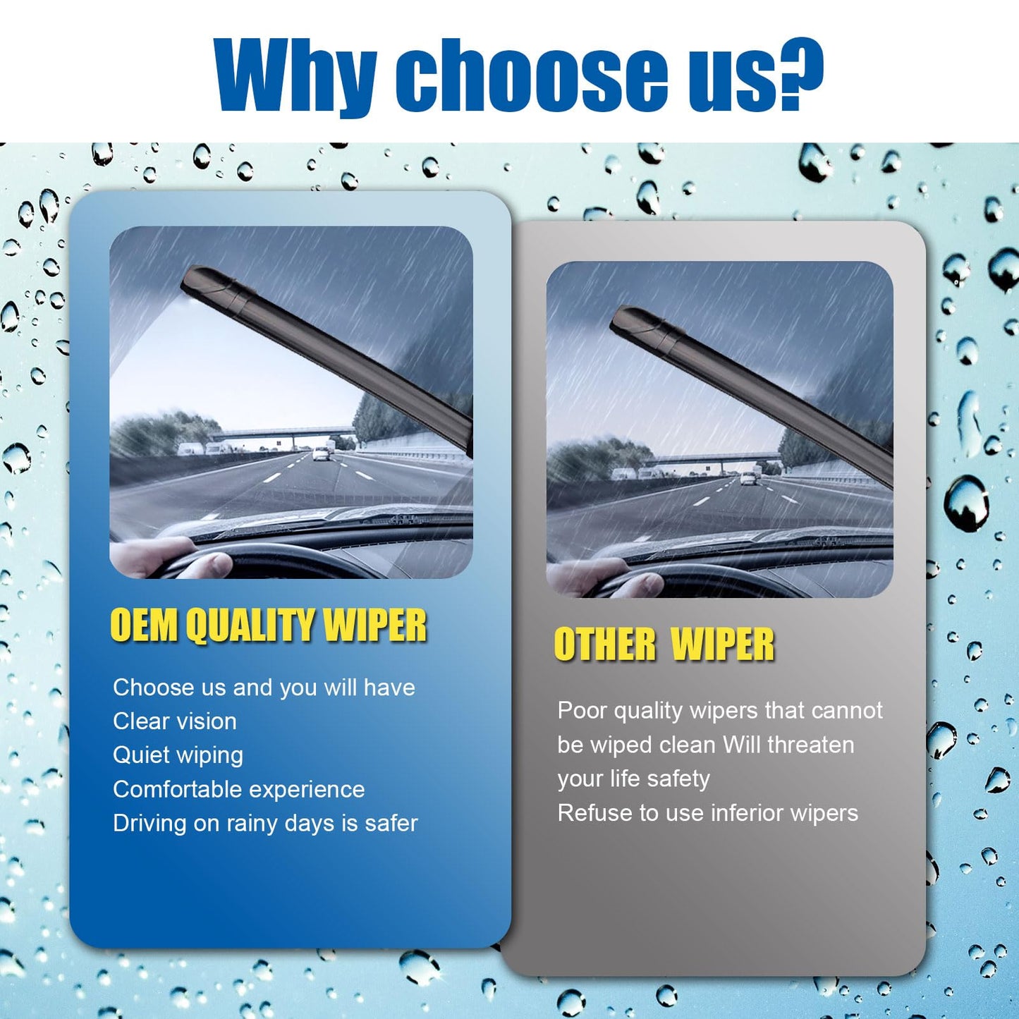 HRSNO 22"+20" Windshield Wipers With 2 * 10" Rear Wiper Blade Sets Automotive Replacement for Mini Cooper Clubman 2016-2024,Easy For Installation (Pack of 4)