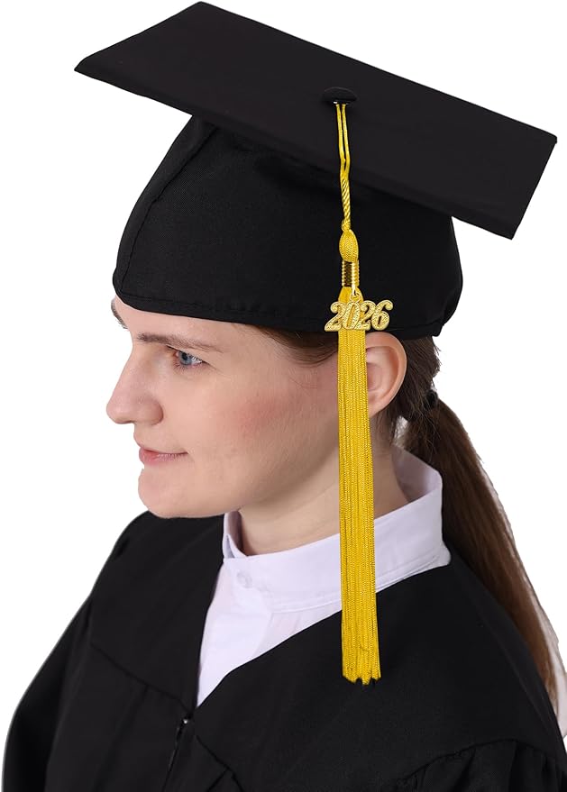 GraduatePro Matte Graduation Cap with 2026 Tassel for Adults High School and Bachelor Master 12 Colors