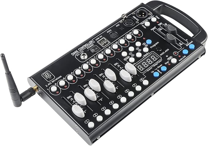 Wireless Dmx Controller 192 Channel Dmx Light Controller for Dj Lights, Dmx Controllers with Midi Portable Dmx 512 Controller, Dmx512 Lighting Controller Dmx Control Board for Stage Lights Dmx Console