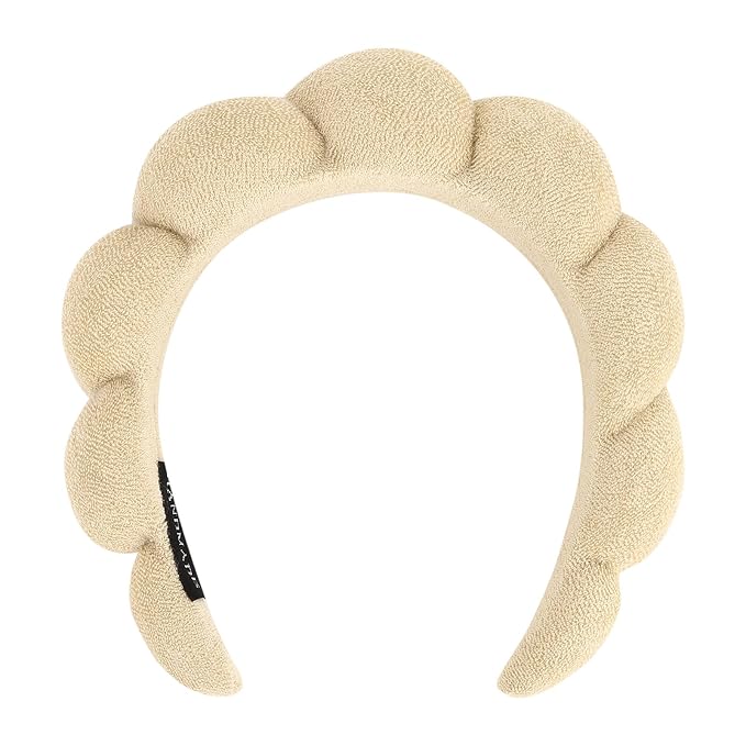 Women Spa Headband, Khaki - Soft, Comfortable, and Absorbent Headband for Washing Face, Makeup Removal, Yoga, Sports, Skincare, Unisex-Adults