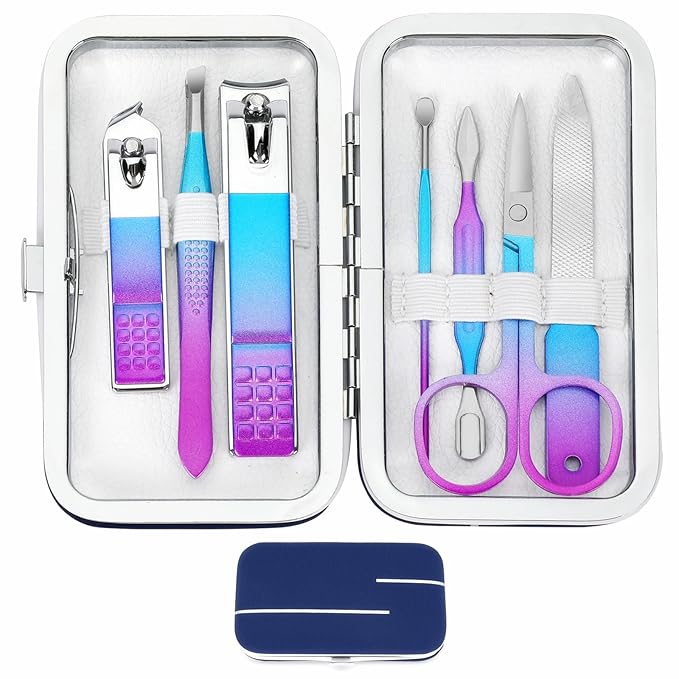 Manicure Set Nail Clipper Set Women Men Travel Manicure Kit Nail Clipper Kit Personal Care Tools with Case Fingernail Clippers Manicure Pedicure Tools Grooming Kit Gifts for Women Men Teens Family