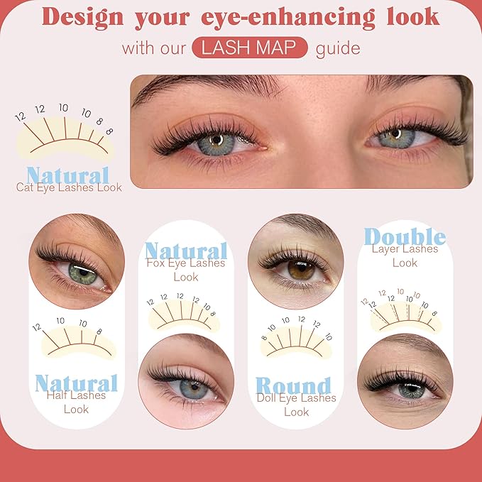 Short Lash Clusters 8-12MM Natural Eyelash Clusters C-curly Wispy Cluster Eyelash Extensions DIY Lash Extension Ultra Thin Lash BandC Cluster Lashes Individual Lashes for Beginners by Newcally