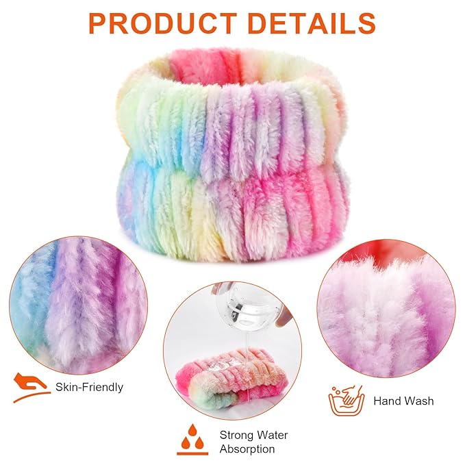 8pcs Wrist Bands for Washing Face Wash Wristbands Wrist Towels Arm Bands for Skincare Makeup Wrist Cuffs Spa Wrist Scrunchies