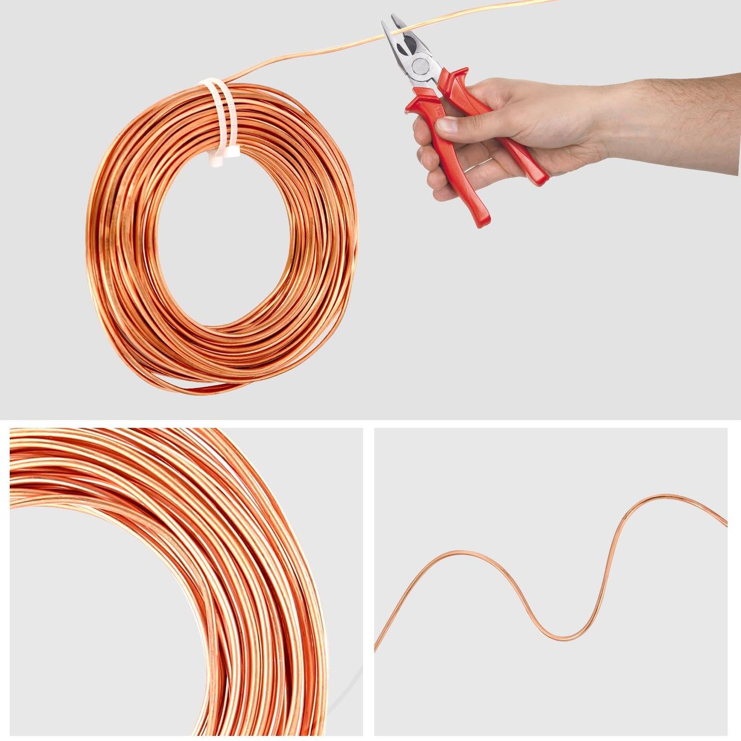 12 Gauge/ 2.0 mm 49 Feet 1 Pound 99.9% Dead Soft Copper Wire for Electroculture Gardening, Jewelry Making, Beading, Science Projects, DIY Artwork