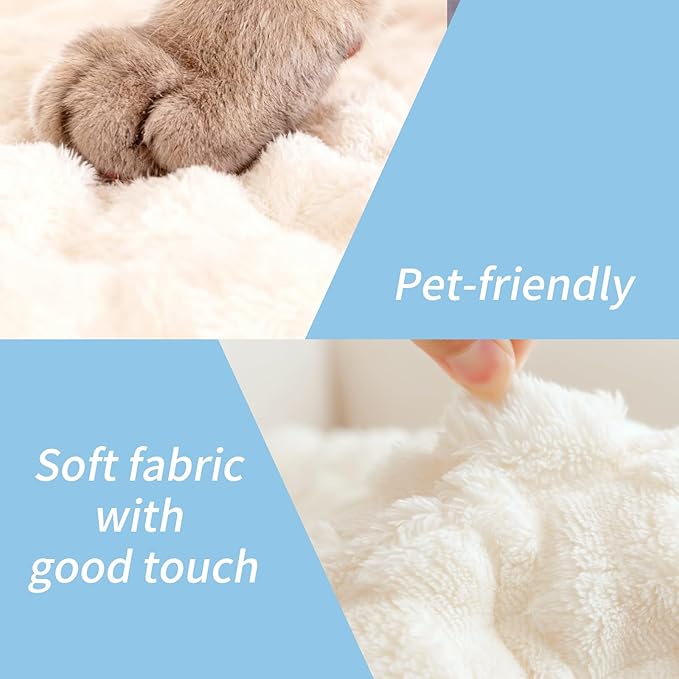 Couch Cover for Dogs Washable,Non Slip Fuzzy Durable Couch Covers for 3 Cushion Sofa Pet Friendly Sofa Cover Dog Thick Soft Slipcovers Protector Couches Mat Bed (Beige, 27.6" x 70.9"/70 x 180cm)