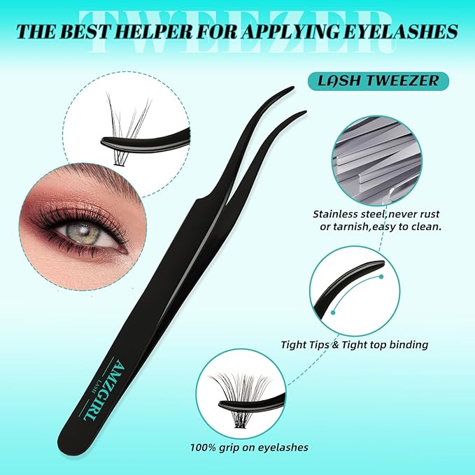 144Pcs Diy Lash Extension Kit Eyelash Clusters Individual Lashes Extensions Kits With Cluster Lashes Wispy, Lash Bond & Seal, Lash Remover,Applicator at Home Lash Extensions Kit(SMH,C-Mix10-16mm kit)