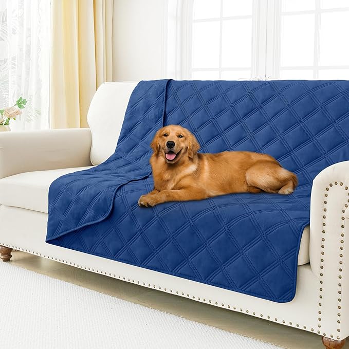Smiry Waterproof Dog Bed Cover Blanket 68x82, Soft Reversible Pet Blanket, Washable Leakproof Cats Dogs Couch Cover for Sofa, Couch, Furniture, Navy/Navy