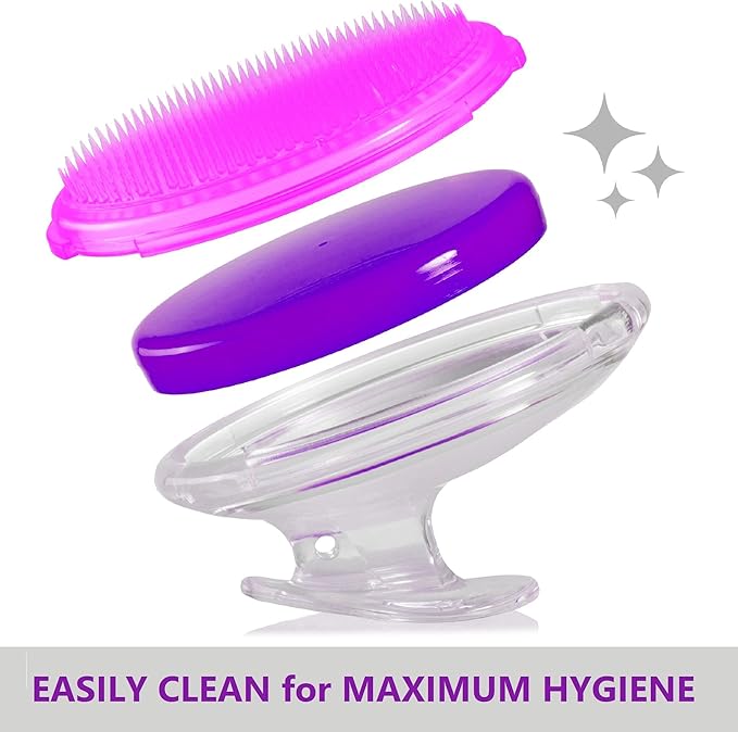 Dylonic 3pk Exfoliating Brush and Precision Tweezers for Ingrown Hair Treatment for Bikini Area, Razor Bumps Shaving Irritation - Silicone Scrubbers Gift Set, Body + Face Skin Exfoliator Brush