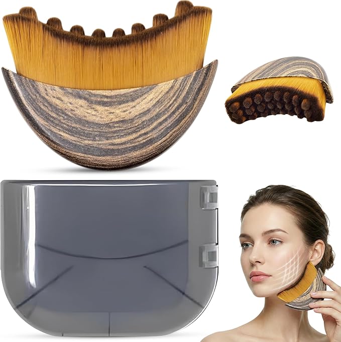 Lymphatic Contour Face Brush, Lymphatic Drainage Brush, Double Chin Reducer Lymphatic Drainage Massager Anti-Puffiness Ergonomic Facial Cleansing Brush for Sculpting