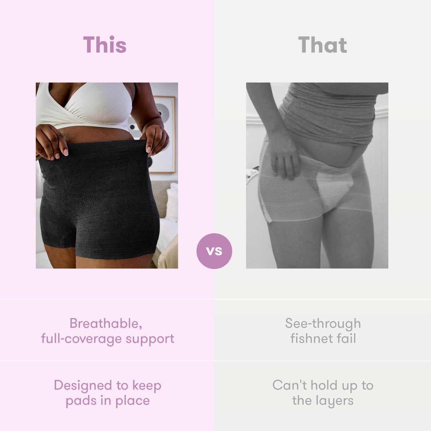 Frida Mom 8pc Postpartum Underwear, Disposable Boyshort Panties, Seamless, Stretch Support, New Mom Essentials, Size Regular (28in-42in)