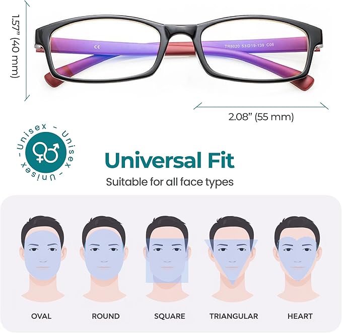 Prospek Blue Light Glasses Reading for Men and Women, For Computer Use, Blue Light Protection, Clear Lens 0 to +3.0 Diopters