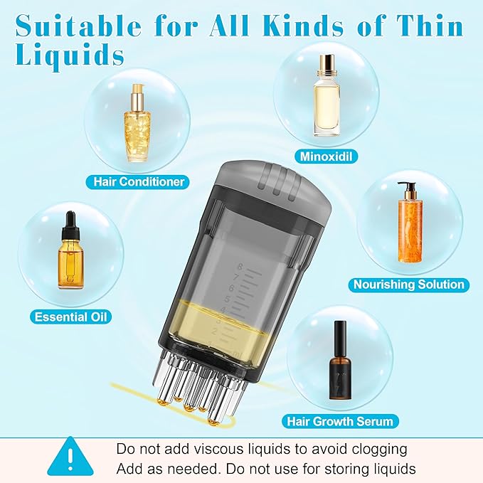 2 PCS Minoxidil Applicators with Cleaning Brush and Dropper, Anglecai Scalp Applicator Comb for Hair Oil Applicator Brush, Minoxidil Brushes for Scalp Applicator Comb for Hair Growth (Black+Blue)