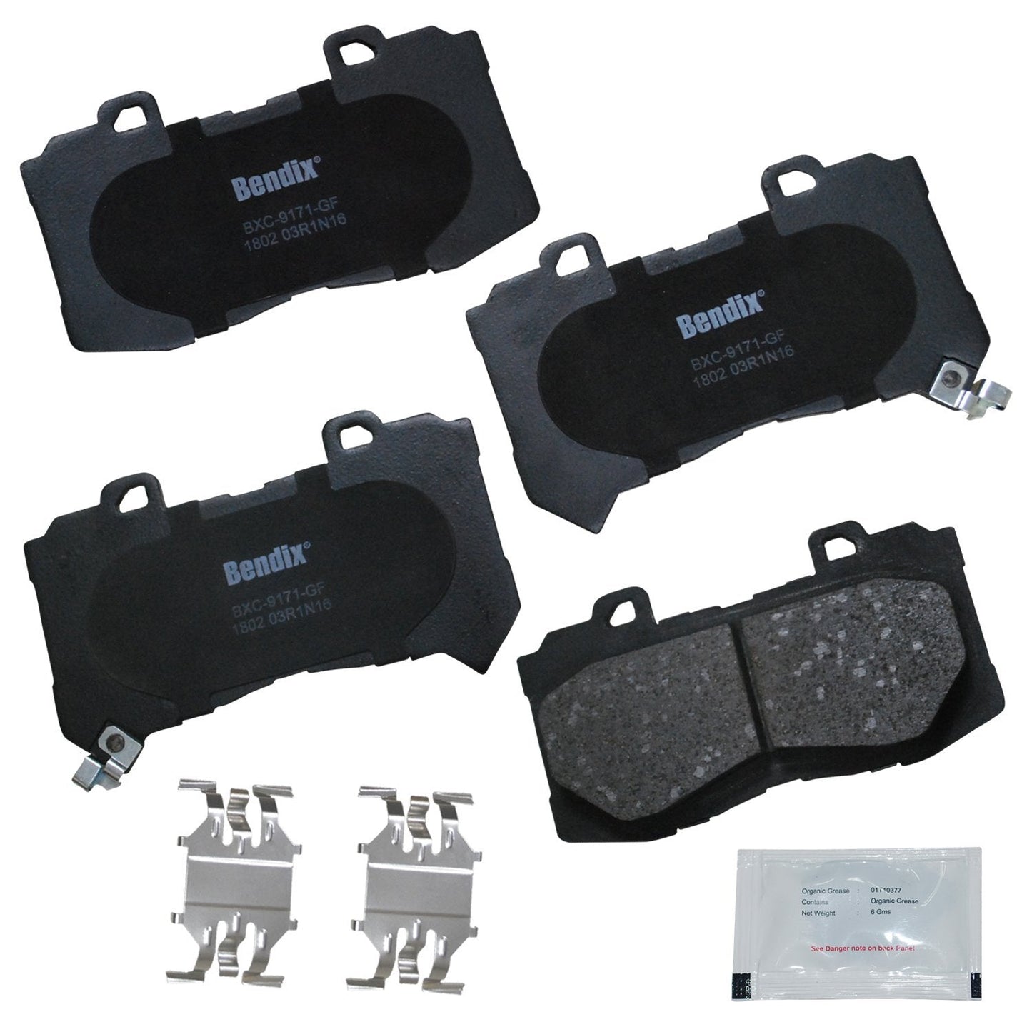 Bendix Priority1 CFC1802 Ceramic Front Brake Pads for Chevrolet Colorado 2020-2015, GMC Canyon 2020-2015