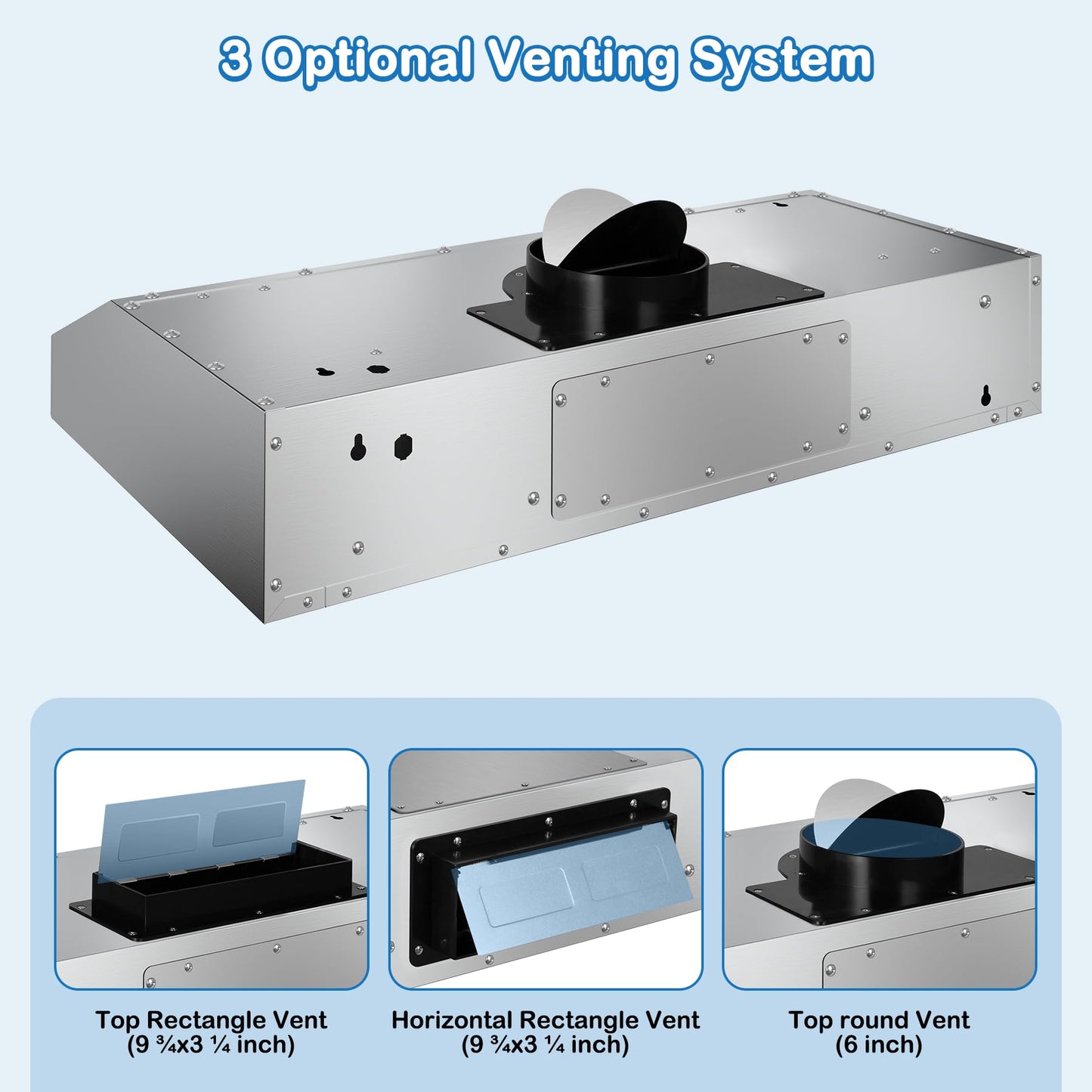 36 inch Under Cabinet Range Hood 1200 CFM with 4-Speed Gesture Sensing & Touch Control, Stainless Steel Kitchen Stove Vent Hoods with 2 LED Lights, Time Setting, Dishwasher-Safe Baffle Filters