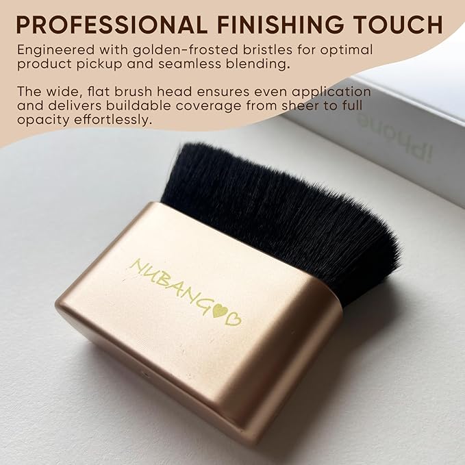 Professional Kabuki Foundation Brush,Makeup Brush, Self Tanner Brush,Self Tanning brush,Foundation Makeup Brush Cream Powder Liquid,Face Neck Body Leg Tanning Makeup (Gold Black)