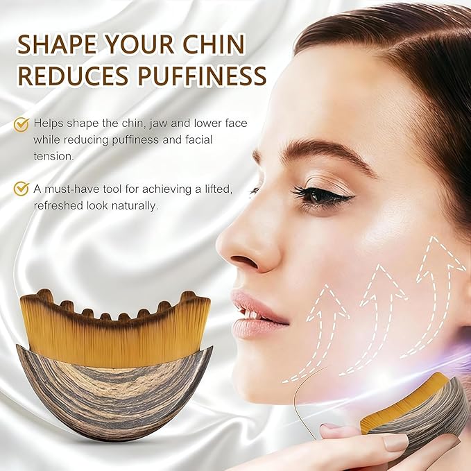 New Lymphatic Contour Face Brush - Dry Brushing Face Massager for Lymphatic Drainage, Neck Chin & Jawline Sculpting - Ergonomic Skin Fit Design to Reduce Puffiness, Relieve Fatigue