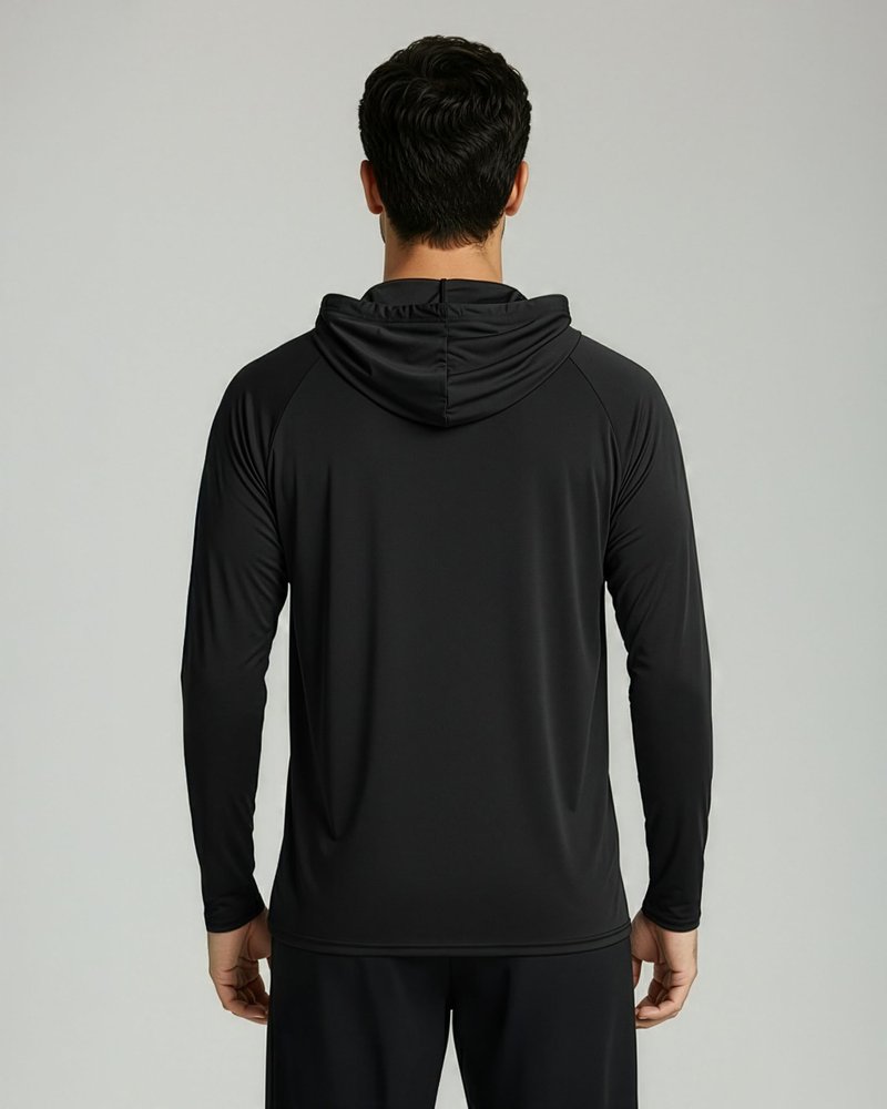 Real Essentials 3 Pack: Men's Long Sleeve Rash Guard Hoodie - SPF UV Sun Protection Workout Fishing Swim Shirts, Set 3, Large