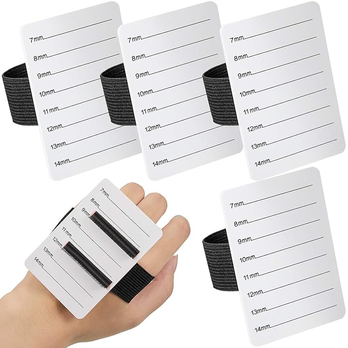 Patelai 4 Pieces Lash Holder Eyelash Extension Hand Pallet Tray Tools with Adjustable Wrist Strap Adjustable Lash Tray Strip Palette One Size Fits Most Eyelash Extension Holder(7-14 mm,White)