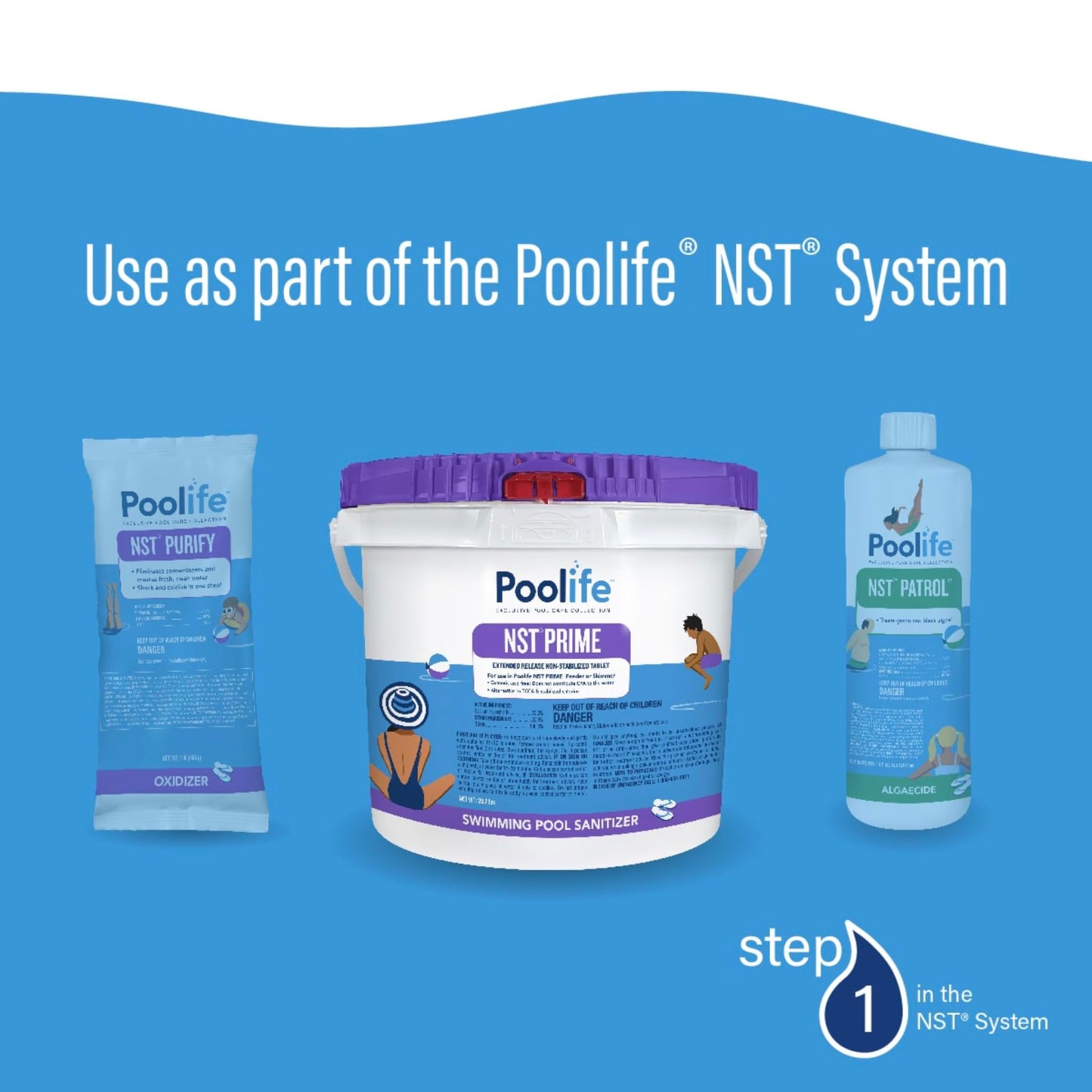 Poolife NST Tablets for Pool Sanitation, Clear Water & Prevent CYA Buildup - Slow-Dissolving Calcium Hypochlorate - Pool Chlorine Tablets Work with NST Feeder, Floater & Skimmer - 20.2 lb