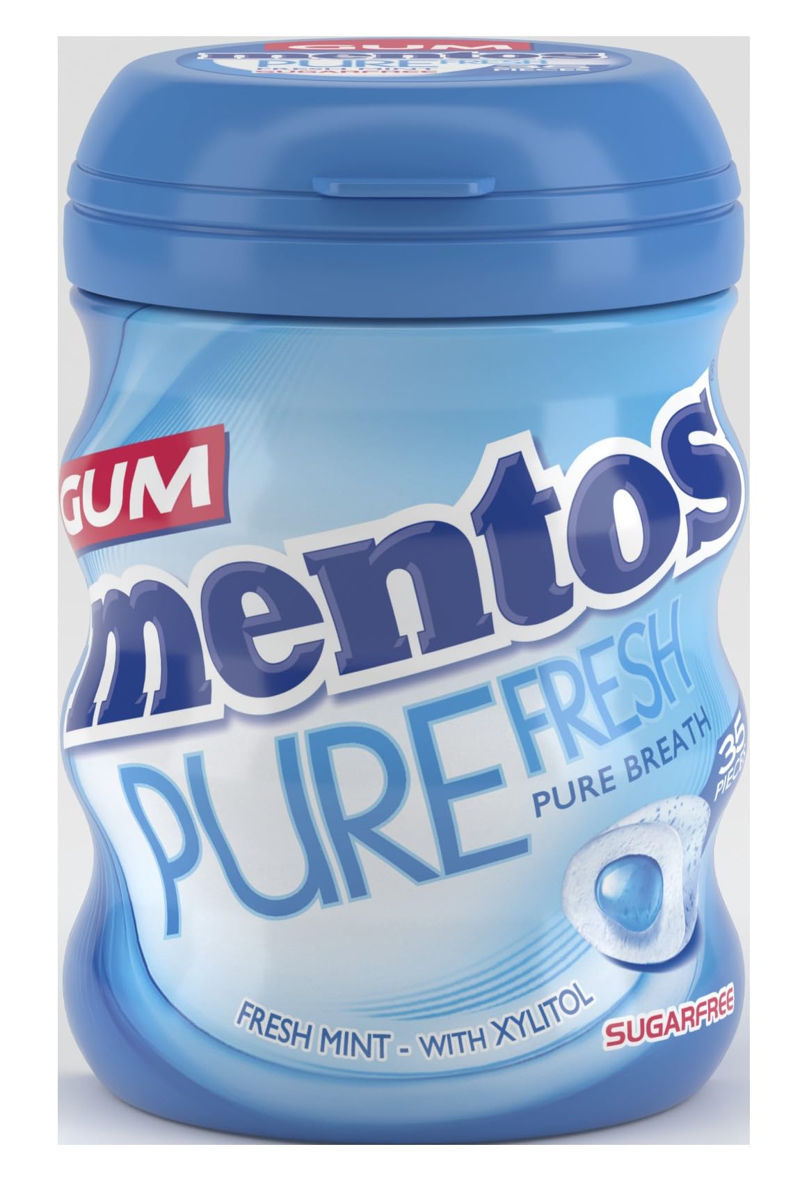 Mentos Pure Fresh Fresh Mint Chewing Gum 35 Pieces – Sugar-Free, Refreshing, Gluten-Free Sweet Treat, with Xylitol, 90 g (Pack of 6)