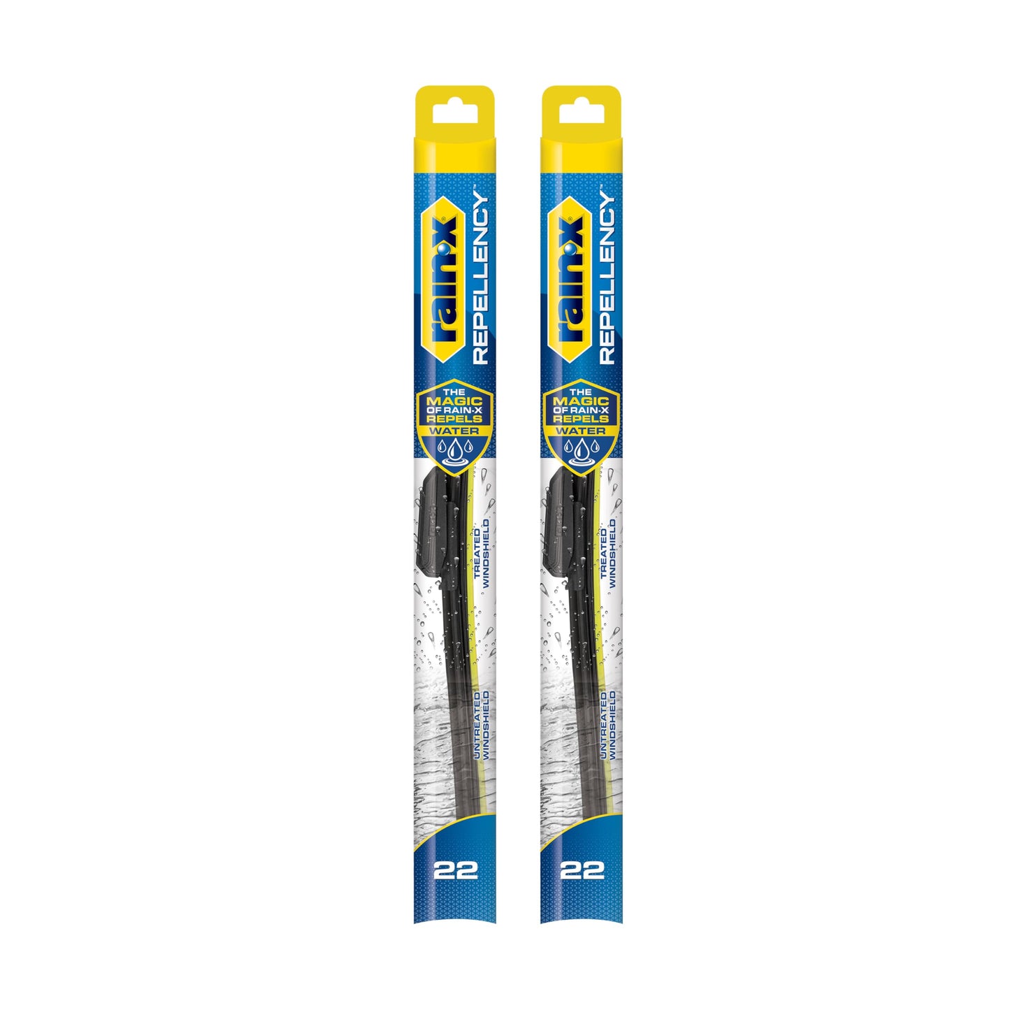 Rain-X 810363 Repellency Water Repellent Wiper Blades, 22" Windshield Wipers (Pack of 2), All Weather Streak-Free for Enhanced Visibility w/Water Repellency Formula [Amazon Exclusive]