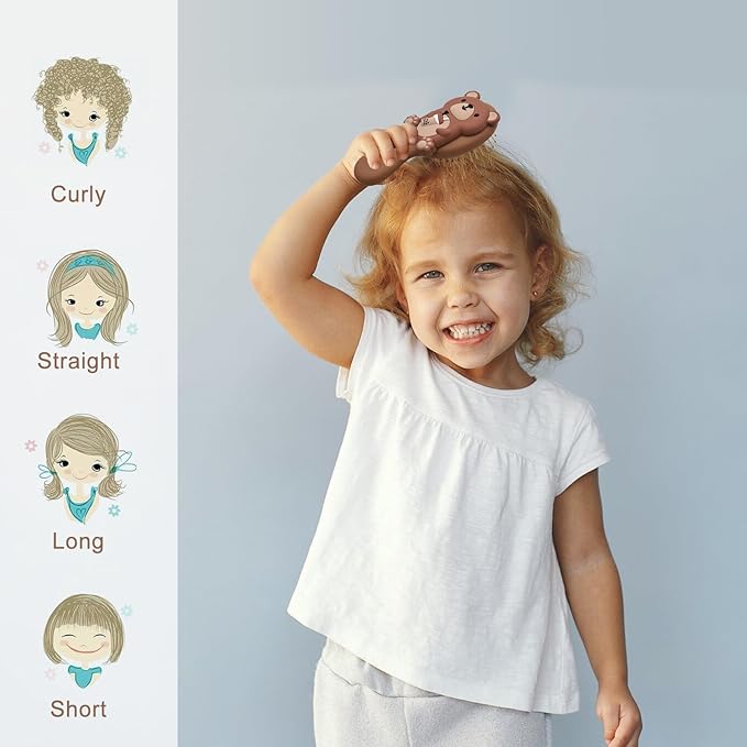 Mini Toddler Hair Brush Detangler Brush Kids Detangling Hairbrush Soft Massage Comb Small Travel Hair Brush for Thick Curly Thin Long ShortÃ¯Â¼ÂBrownÃ¯Â¼Â