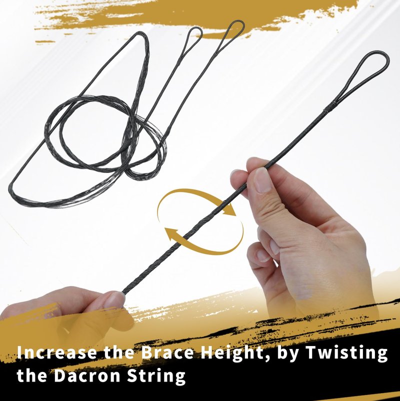 LWANO B55 Bow String,Replacement for Archery Recurve Traditional & Longbow Bowstring,12/14/16 Strands 48-70in,2 Brass Nocks Included (14 Strands (Recommended up to 50 lb), AMO 60"(Actual Length 56"))