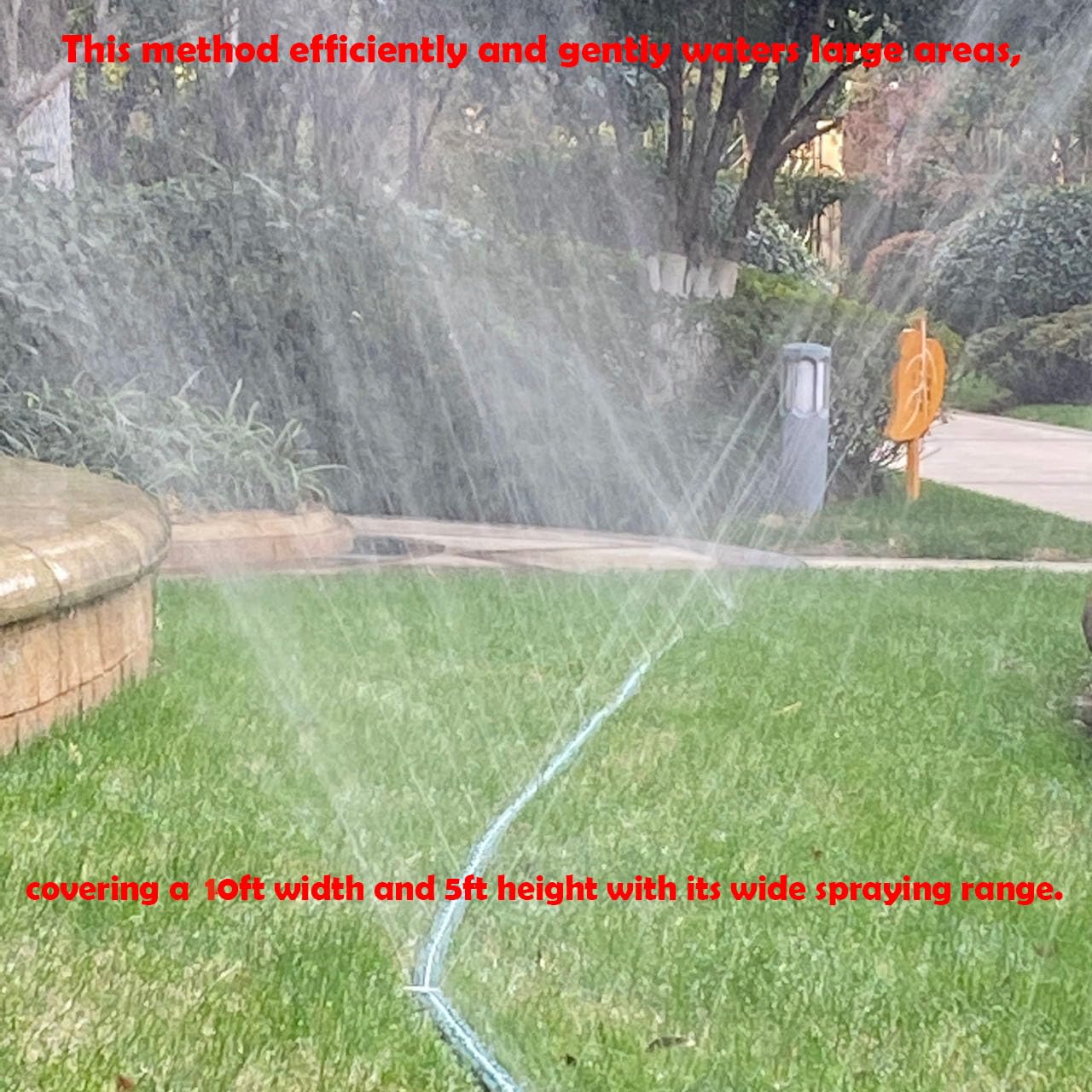 Watoo 2026 Sprinkler Hose & Soaker Hose for Yard - 25 FT Reinforced Flat Garden Hose with Holes, Heavy Duty No-Kink Lawn Irrigation Hose (Includes Stakes, High Pressure Spray)