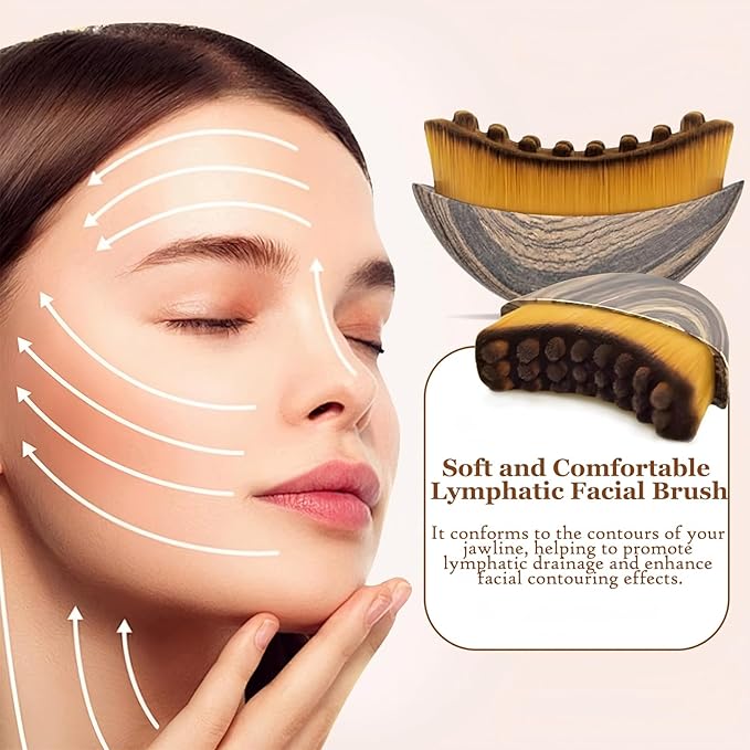1Pcs Lymphatic Contour Face Brush, Lymphatic Drainage Massager, Ergonomic Face Beauty Tool，Designed to Fit The Skin Precisely and Relieve Fatigue for All Skin Types